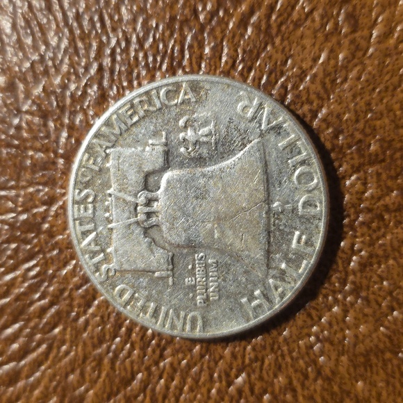 Vintage 1950 Silver Franklin Half Dollar - Picture 2 of 2